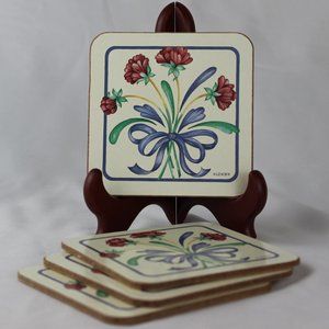 Lenox 'Poppies on Blue' Coasters (Set of 4) - Timeless Elegance